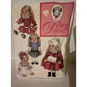 Uncut Design Debut 0074 Sewing Pattern For 16" Victorian Doll VTG 1990's